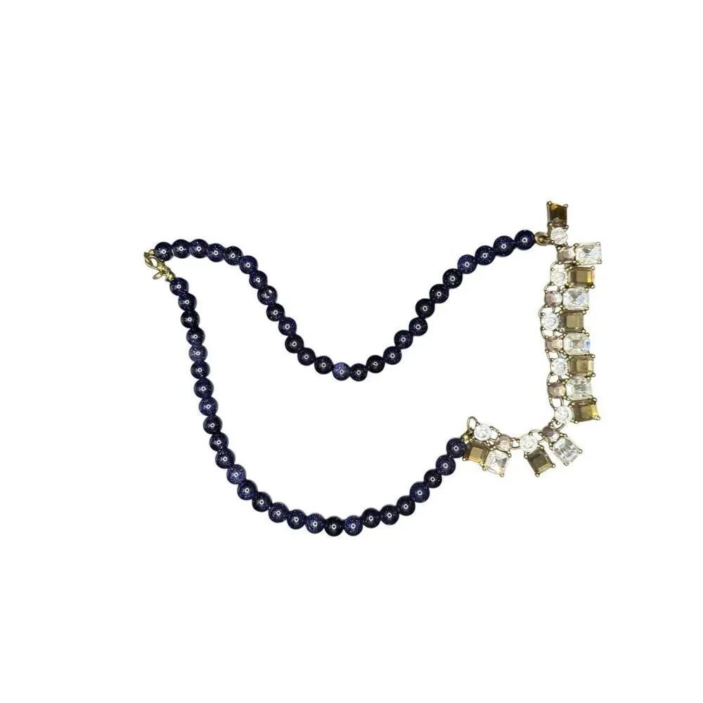 Banana Republic black and gold jeweled necklace